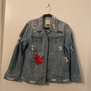 Relaxed Fit Jean Jacket with Embroidery
